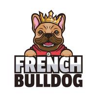 création de logo de mascotte de bouledogue français de dessin animé vecteur