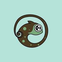 vecteur de concept de conception de logo animal caméléon