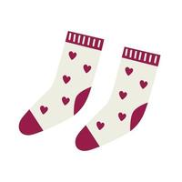 jolies chaussettes avec des coeurs. illustration vectorielle plane. vecteur