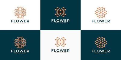 inspiration de conception de logo de beauté de fleur de luxe vecteur