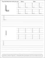 feuille de travail pratique de l'écriture manuscrite de l'alphabet. activité d'alphabet pour les enfants d'âge préscolaire et la maternelle. activité d'anglais pour les enfants vecteur