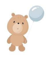 ours mignon avec un ballon. style bande dessinée. illustration vectorielle. pour les trucs pour enfants, cartes, affiches, bannières, livres pour enfants, impression sur le pack, impression sur vêtements, tissu, papier peint, textile ou vaisselle. vecteur