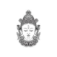 Inde Tara Buddha, vecteur d&#39;illustration visage de Bouddha