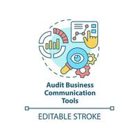 icône de concept d'outils de communication d'entreprise d'audit. passer à l'illustration de la ligne mince de l'idée abstraite du système ucaas. dessin de contour isolé. trait modifiable. arial, myriade de polices pro-gras utilisées vecteur