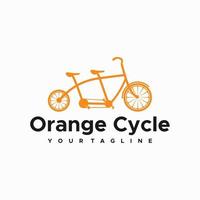conception de signe de logo de cycle orange vecteur