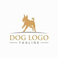 conception de signe de logo de chien vecteur