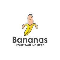 conception de signe de logo de bananes vecteur