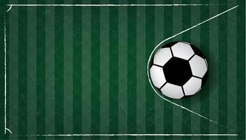 Ballon de foot ou football en filet sur fond d&#39;herbe verte vecteur