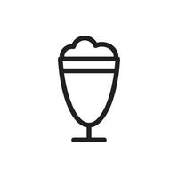 boire une icône de verre de crème glacée pour le site Web, symbole de présentation vecteur