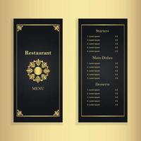 menu de restauration vecteur