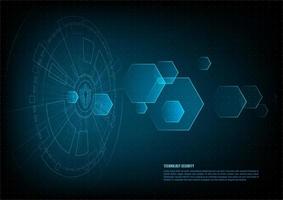 Bouclier de données numériques avec icône et hexagones en trou de serrure vecteur