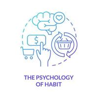 psychologie de l'icône de concept d'habitude de consommation. habitudes d'achat régulières des clients. illustration de ligne mince d'idée abstraite de dépendance de marque de consommateur. dessin de couleur de contour isolé de vecteur