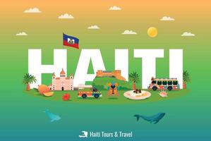 affiche de visites en haïti vecteur