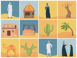 compositions carrées de la vie du désert