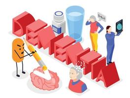composition isométrique des symptômes de démence vecteur