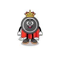 illustration de la mascotte du roi de la rondelle de hockey vecteur