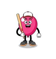 caricature de mascotte de ballon en tant que joueur de baseball vecteur