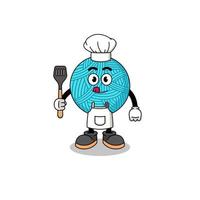 illustration de la mascotte du chef de la boule de fil vecteur