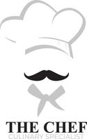 logo vectoriel de chapeau de chef. illustration vectorielle de chef chapeau logo. logo du restaurant. logo de cuisine