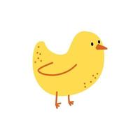 illustration vectorielle de mignon petit poulet jaune en style cartoon doodle vecteur