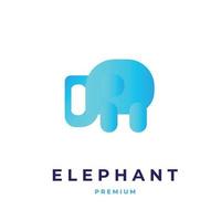 joli petit logo d'icône d'éléphant vecteur
