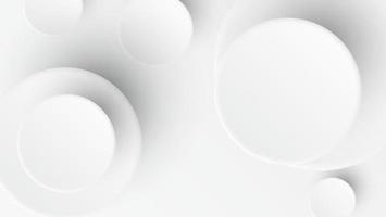 cercles de papier blanc avec des ombres sur fond blanc. modèle abstrait pour la présentation d'entreprise avec des espaces de note.