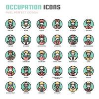 Occupation Thin Line Icons vecteur