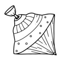 teetotal de tourbillon de roue ancienne isolé sur fond blanc. image d'emblème de logo d'objet dessiné à la main sommaire dans le style de doodle d'art. vecteur