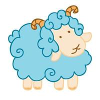 illustrations vectorielles colorées de style doodle de moutons. vecteur