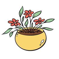 jolie plante dans un pot de fleurs. illustration vectorielle de plantes d'intérieur. vecteur