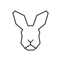 tête lapin ligne logo icône illustration symbole conception vecteur