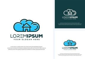 création de logo cloude et maison vecteur
