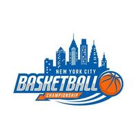 logo de basket-ball professionnel moderne pour l'équipe sportive vecteur