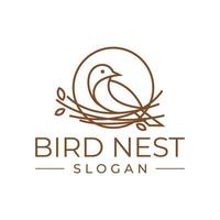 nid d'oiseau logo design illustration vectorielle vecteur