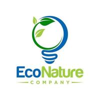 lampe à ampoule écologique avec logo feuille. symbole de lampe à économie d'énergie, icône. respectueux de l'environnement, monde écologique, feuille verte, symbole de la lampe à économie d'énergie vecteur