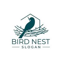 nid d'oiseau logo design illustration vectorielle vecteur