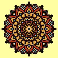 fleur abstraite mandala art style boho élément de conception de vecteur de couleur vintage