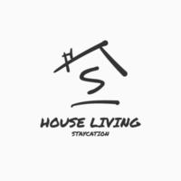 lettre s minimaliste doodle maison création de logo vectoriel