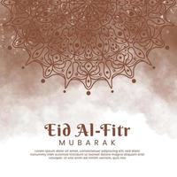 eid al-fitr avec mandala et fond aquarelle. illustration abstraite vecteur