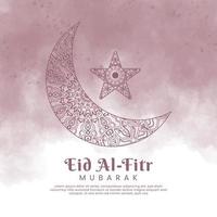 eid al-fitr avec mandala et fond aquarelle. illustration abstraite vecteur