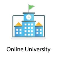 université en ligne, vecteur modifiable à la mode de l'institut en ligne