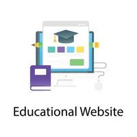 vecteur de gradient plat de site Web éducatif, site éducatif
