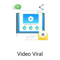 icône conceptuelle de marketing viral vidéo dans la conception de gradient, promotion de contenu social vecteur