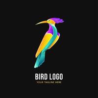 modèle de logo d'oiseau. logo animal coloré vecteur