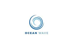 lettre o création de logo d'entreprise d'optimisation des vagues océaniques vecteur