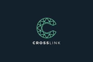 logo de connexion réseau crosslink lettre c pour entreprise vecteur