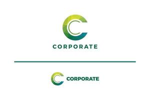 lettre c couleur verte création de logo abstrait d'entreprise vecteur