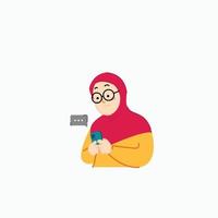 fille hijab textos message illustration vectorielle gratuite vecteur