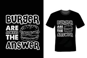 conception de t-shirt burger, typographie, vintage vecteur