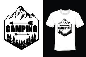 conception de t-shirt de camping, typographie, vintage vecteur